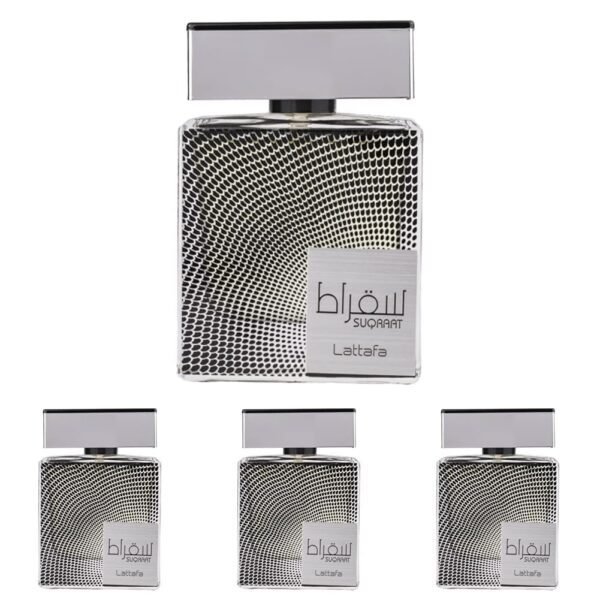 عطر "Suqraat" من لطافة للرجال - أو دو بارفان سبراي - 3.4 أونصة (عبوة من 4 زجاجات)