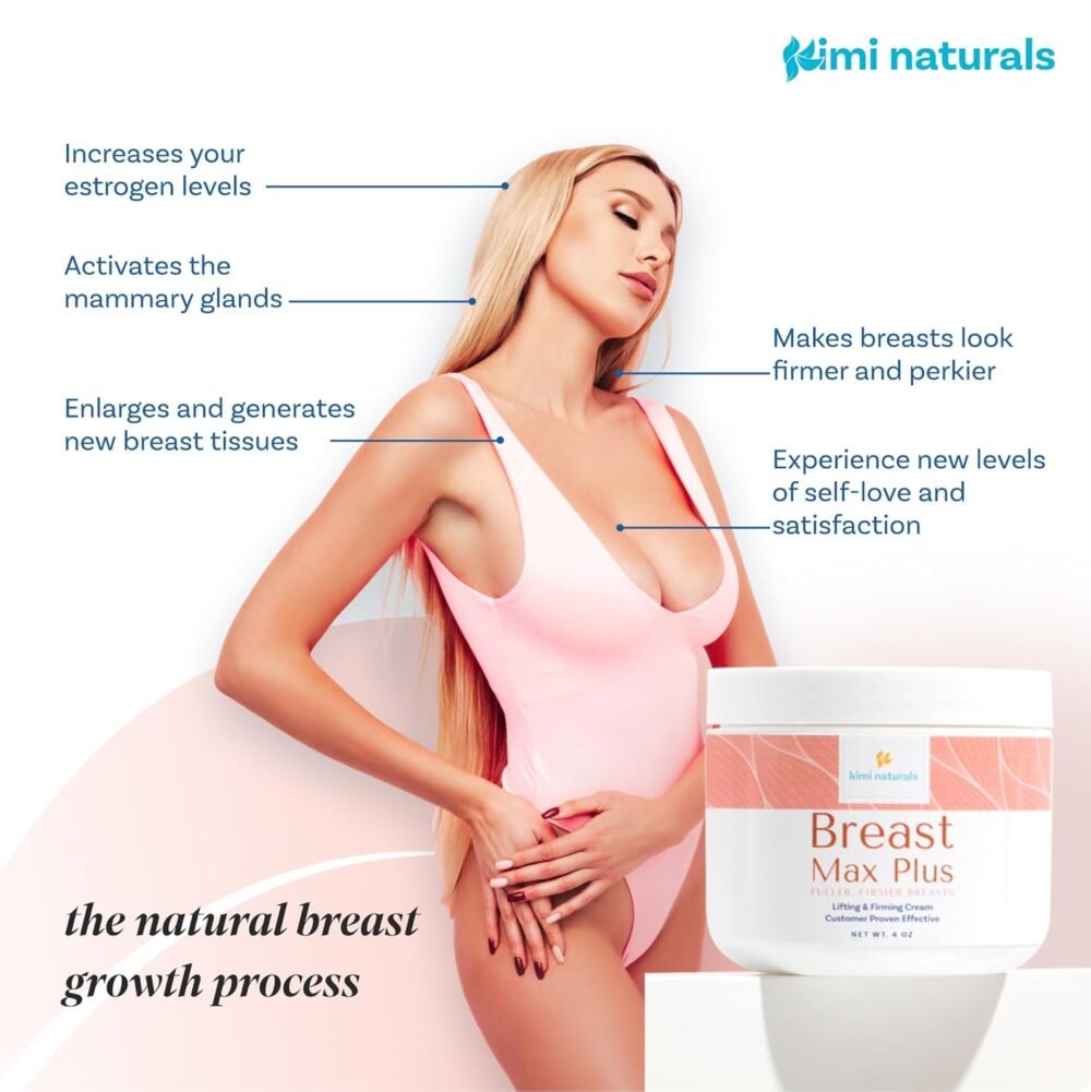 كريم Kimi Naturals Breast Max Plus لتكبير وشد الصدر (120 مل) - الصورة 3