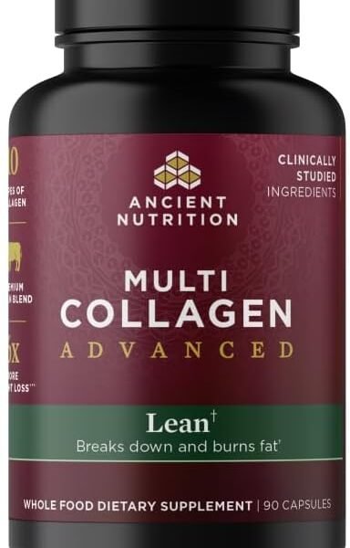 Ancient Nutrition بروتين كولاجين متقدم مع بروبيوتيك | دعم فقدان الوزن والدهون | 90 كبسولة