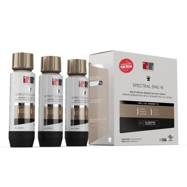 سيروم DS Laboratories Spectral.DNC-N لكثافة الشعر - 6 أونصات سائلة | للرجال والنساء مع 5% نانوكسيديل، كافيين، حمض أزلايكي، ريتينول لنمو الشعر، التكثيف ودعم صحة الفروة
