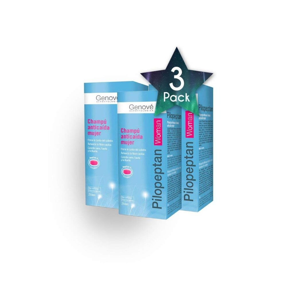 3 عبوات شامبو جنوفي بيلوببتان للنساء 250 مل - علاج فعال لنمو الشعر - شامبو مضاد لتساقط الشعر - غني بالمواد المغذية - إسبانيا