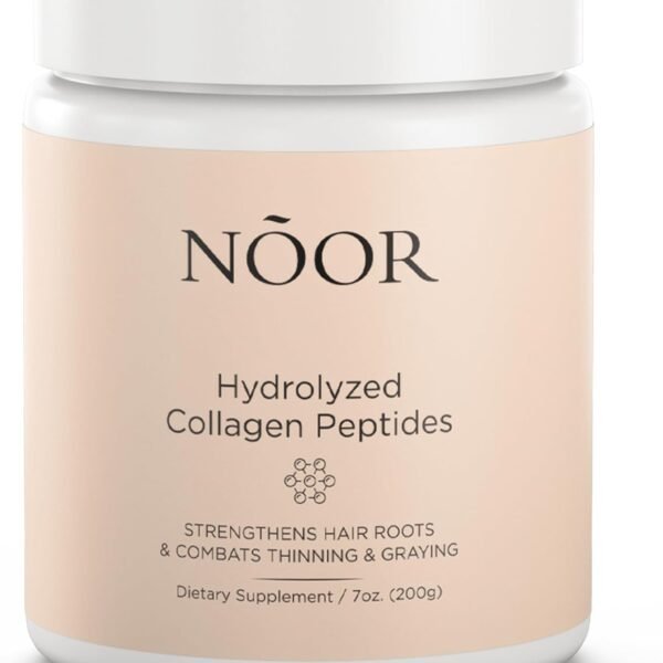 NOOR HAIR ببتيدات الكولاجين المهدرجة لعلاج الشعر المتطاير والتالف - كولاجين من النوع I, II, III, V, X للنساء، لمنع تساقط الشعر والترقق