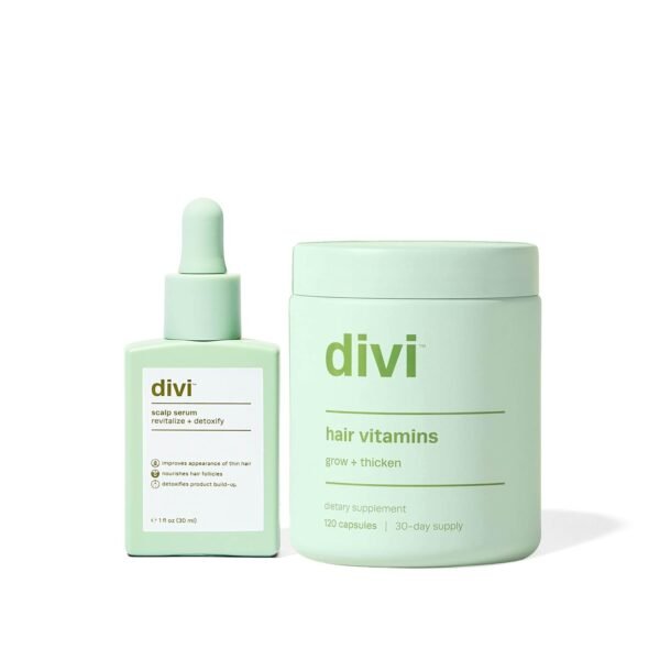 حزمة ديفي الصحية للشعر: سيروم فروة الرأس 1 أونصة سائلة وفيتامينات الشعر - 30 يومًا