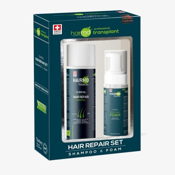 مجموعة Transplant Hair Regrowth لإعادة نمو الشعر - شامبو مجدد 250 مل، رغوة إصلاح 150 مل مع بيوتين و كيراتين و نخيل السا Palmetto لجميع أنواع الشعر