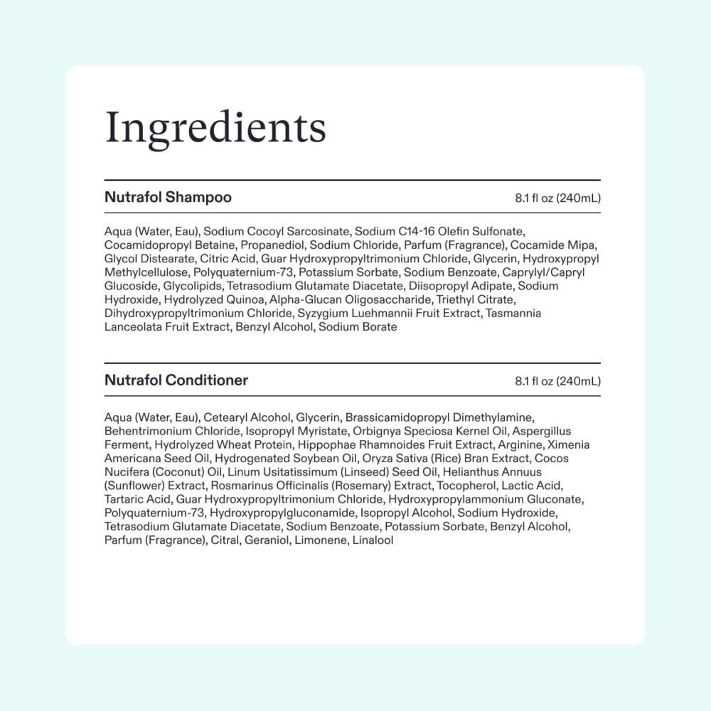شامبو وبلسم Nutrafol لتنظيف وحماية الشعر وفروة الرأس - يحسن حجم الشعر وقوته وملمسه - تم تطويره من قبل الأطباء للشعر الرقيق - آمن على اللون - عبوة 8.1 أوقية - الصورة 5
