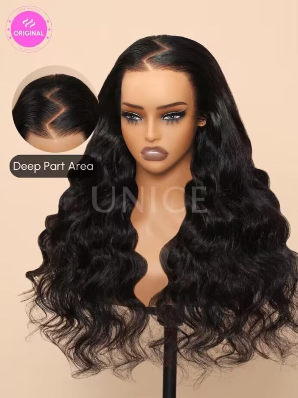 باروكة UNICE Pre Everything Glueless Frontal Wig - Body Wave 22 بوصة من الشعر البشري مع دانتيلا 13x4 HD - الصورة 6