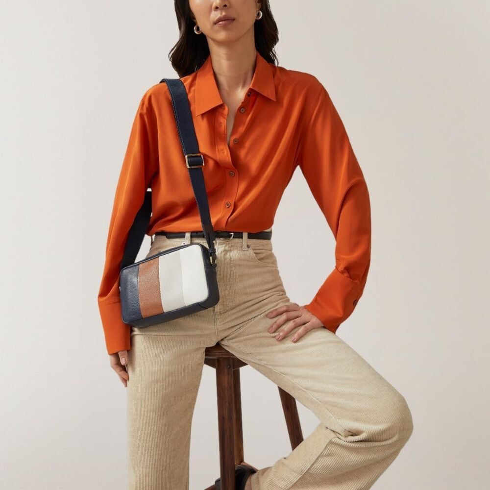 حقيبة "رادلي لندن" "تافيستوك" الميني كروس بودي مزينة بخطوط مع سحاب - إنك - الصورة 6