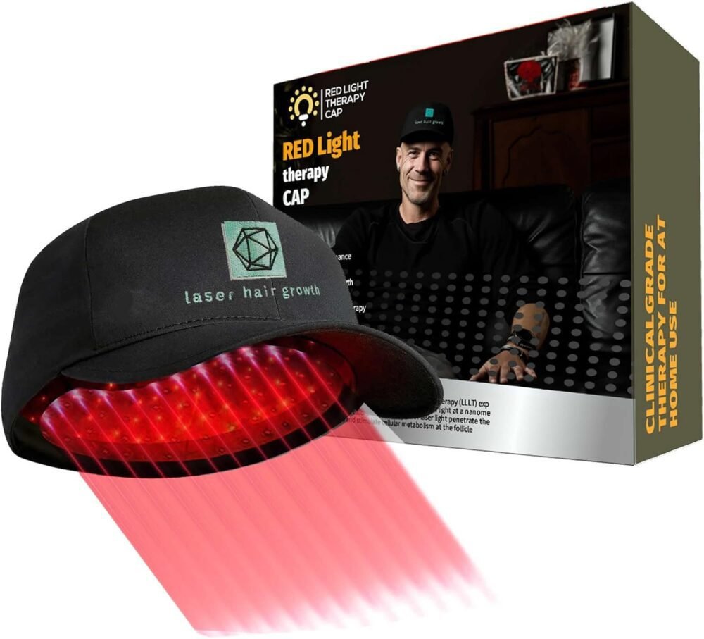 قبعة العلاج بالليزر لنمو الشعر - جهاز العلاج بالليزر لتساقط الشعر للرجال والنساء، علاج ضوء الأشعة الحمراء لنمو الشعر