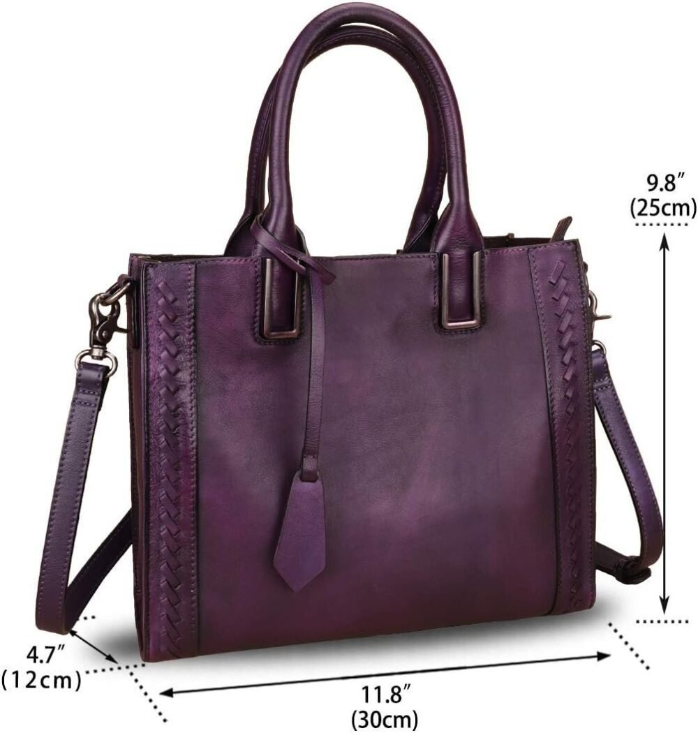 حقيبة ساتشيل جلدية حقيقية للنساء - حقيبة كتف يدوية عتيقة - حقيبة توت مصنوعة من جلد البقر - الصورة 4