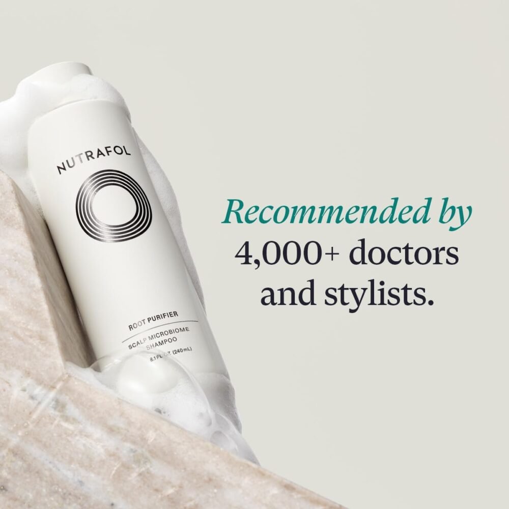 شامبو وبلسم Nutrafol لتنظيف وحماية الشعر وفروة الرأس - يحسن حجم الشعر وقوته وملمسه - تم تطويره من قبل الأطباء للشعر الرقيق - آمن على اللون - عبوة 8.1 أوقية - الصورة 3
