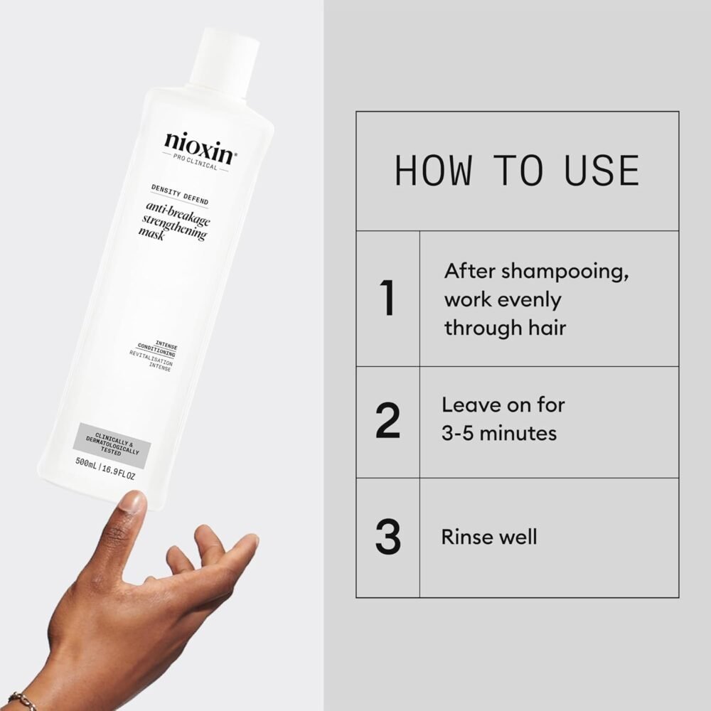 Nioxin Density Defend Anti-Breakage Strengthening Mask - ماسك تقوية الشعر المضاد للتكسر من Nioxin، يحمي من تكسر الشعر ويقوي الشعر الضعيف - 16.9 أونصة (قد يختلف التغليف) - الصورة 6