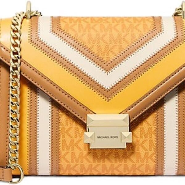 حقيبة "مايكل كورس" "ويتني" متوسطة الحجم مع تصميم بلونين وشعار العلامة