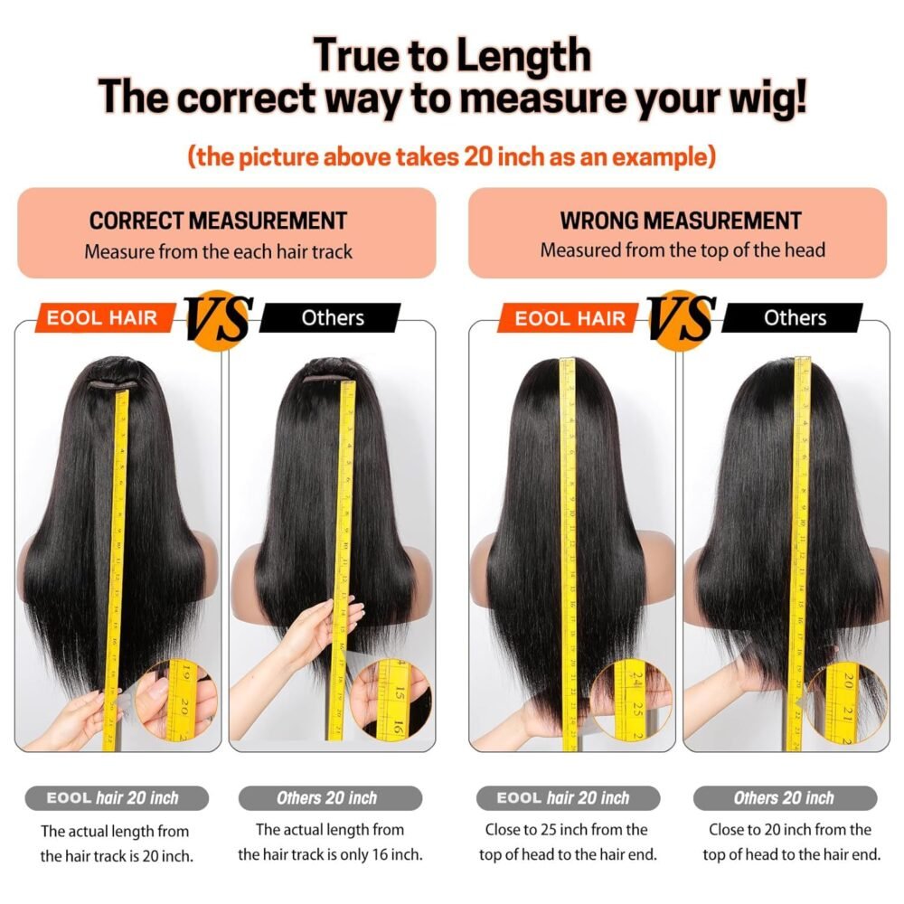 ⁦باروكة شعر بشري مستقيم 9×6 بدون غراء، كثافة 250%، غلق HD 24 بوصة، جاهزة للارتداء، شعر بشري للنساء السود، برازيلي⁩ - الصورة ⁦6⁩