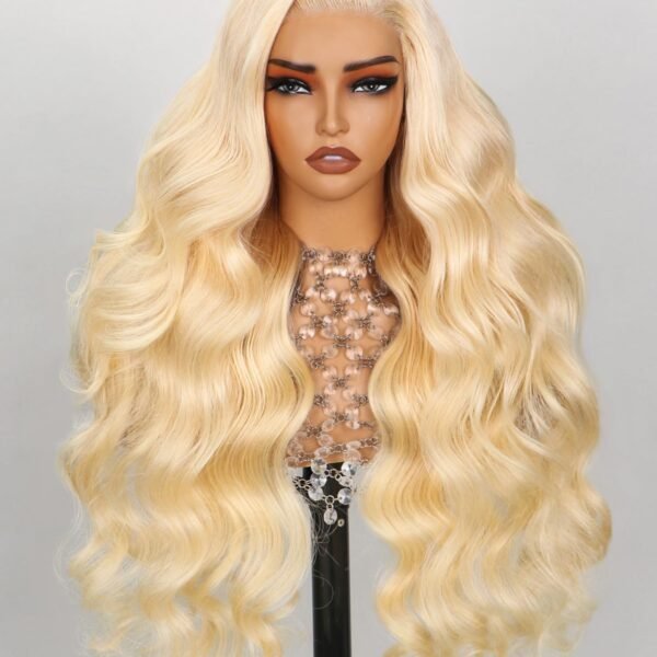 باروكة 5x6 لايس فرونت بشعر بشري 613، بدون غراء، كثافة 240%، تم تمشيطها مسبقًا، تم قصها مسبقًا، 24 إنش، تموجات جسم، باروكة لايس فرونت بشعر بشري 613