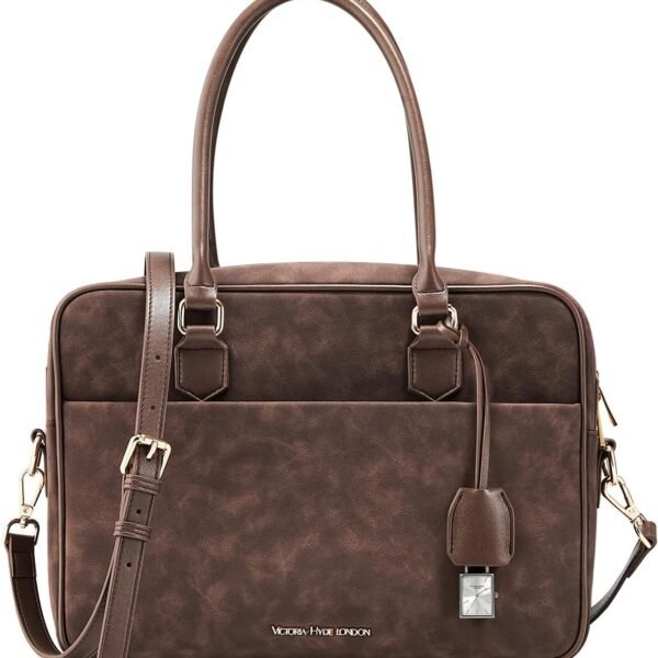 حقيبة "فيكتوريا هايد" للنساء من الجلد مع ساعات مربعة