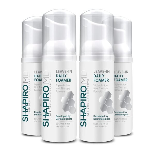 رغوة Hair Loss Leave-In Daily Foam لعلاج تساقط الشعر اليومية | تركيبة نباتية مقاومة لـ DHT للشعر الرقيق | تم تطويرها من قبل أطباء الجلد | للحصول على شعر أكثر صحة وكثافة - Shapiro MD | مدة 4 أشهر