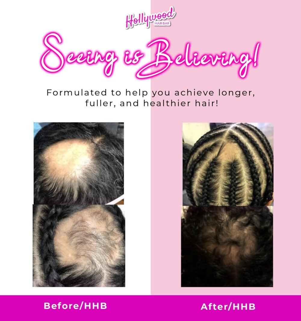 زيت هوليوود هير بار لتجديد الشعر - سيروم تقوية الشعر بتركيبة قوية، نباتي وخالي من القسوة، يحتوي على زيوت أساسية طبيعية، 2 أونصة - الصورة 4