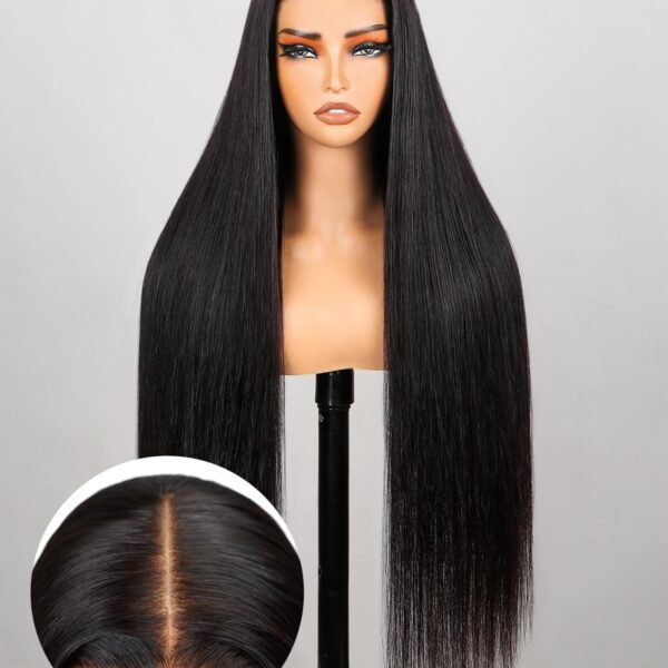 باروكة مستقيمة 5x6 دانتيل أمامي من شعر طبيعي بدون غراء - 24 بوصة