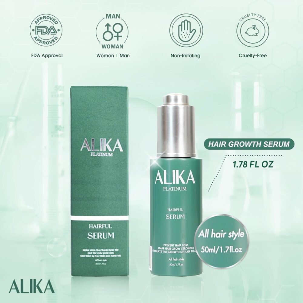 سيروم ALIKA 3 لنمو الشعر، سيروم لفروة الرأس لتحفيز نمو الشعر، علاج تساقط الشعر للنساء والرجال مناسب لفروة الرأس الجافة والدهنية والعادية (50 مل) - الصورة 2