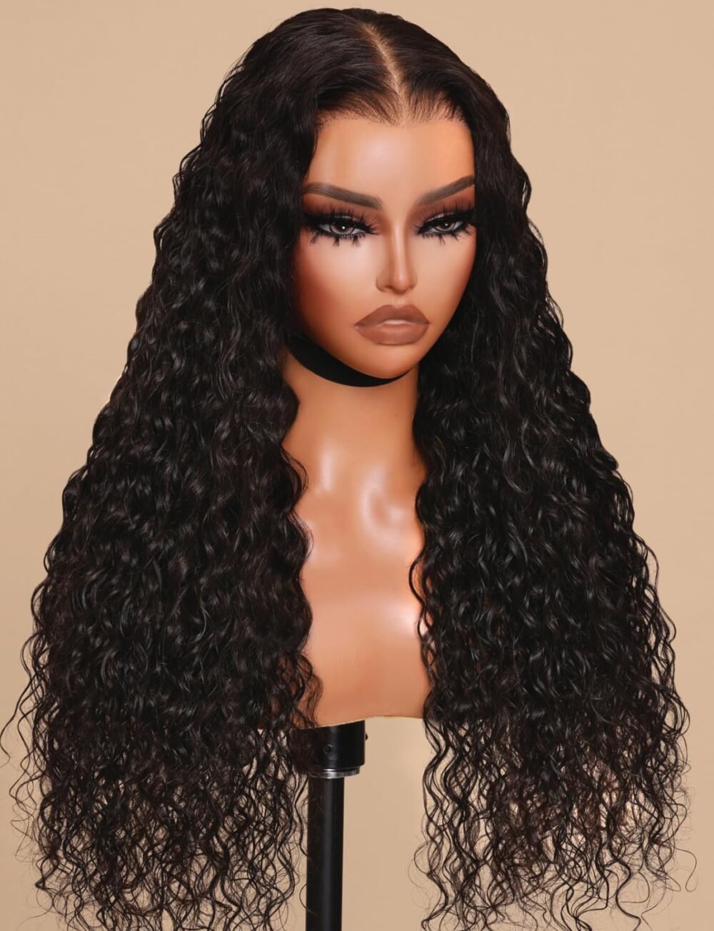 ⁦باروكة شعر بشري 5x5 غطاء أمامي HD، 20 بوصة، تموجات مائية عميقة، كثافة 180%، بدون غراء، مع عقد مبيضة مسبقًا، تتناسب مع جميع درجات البشرة⁩ - الصورة ⁦5⁩