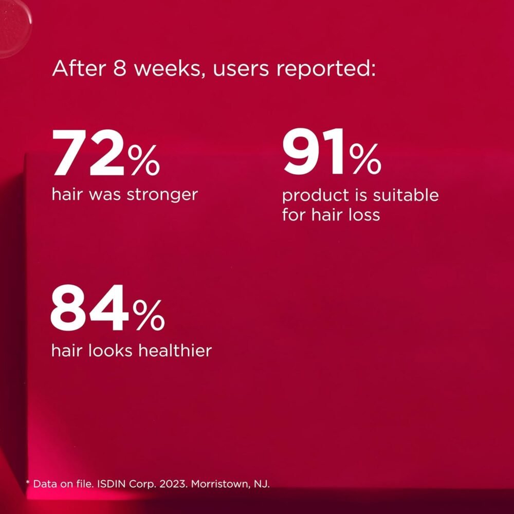 شامبو ISDIN لامبدا بيل ضد تساقط الشعر، ينشط ويغذي الشعر الضعيف للحصول على شعر أكثر كثافة وسمكًا، 6.7 أونصة سائلة - الصورة 5