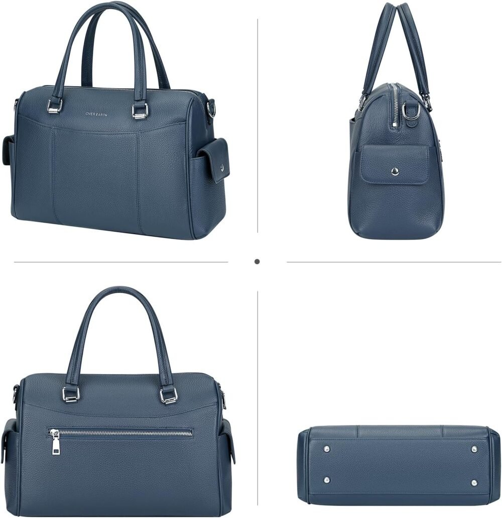 حقيبة "أوفر إيرث" ساتشيل جلد طبيعي للنساء، حقيبة يد علوية للكتف - الصورة 3