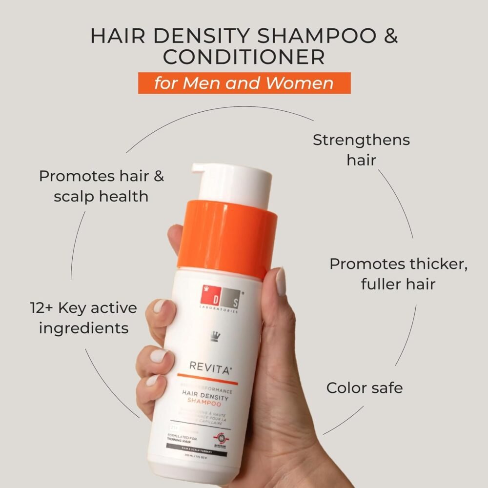 مجموعة شامبو وبلسم Revita من DS Laboratories - شامبو وبلسم لنمو الشعر، شامبو وبلسم لتكثيف الشعر للنساء والرجال، مع علاج منع DHT لمكافحة تساقط الشعر - الصورة 2