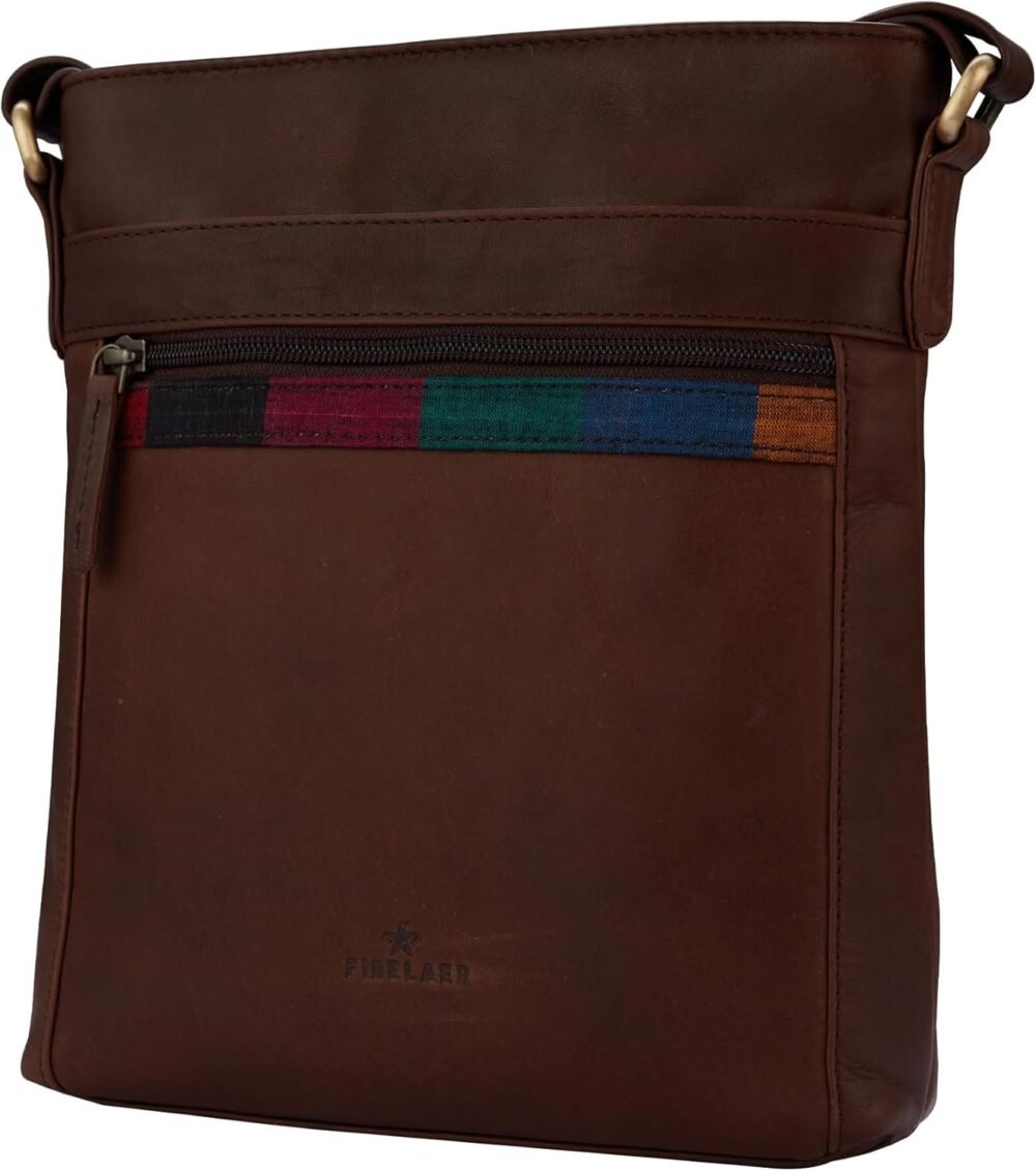 حقيبة "فينيلير" جلد كروس بودي للنساء مع جيب بسحاب صغير - الصورة 3