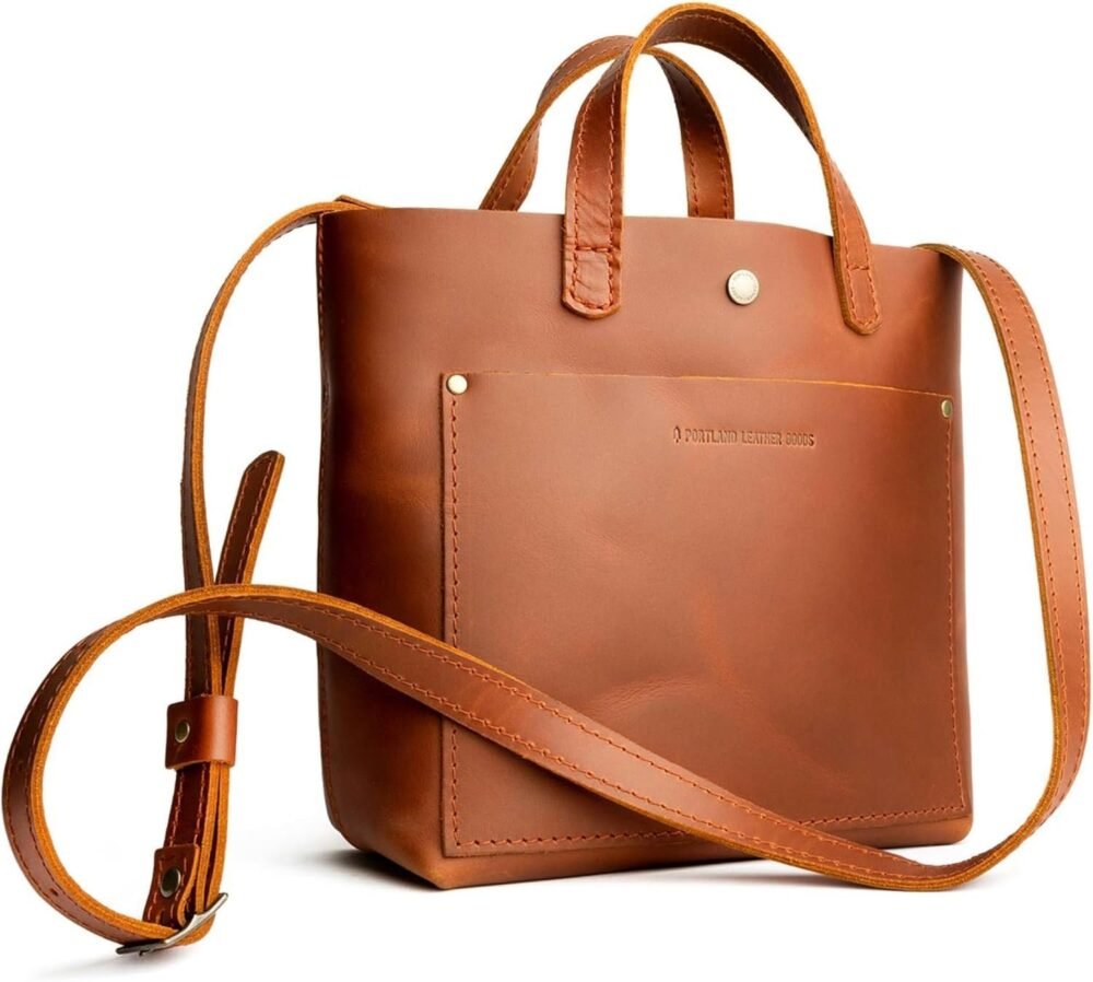 حقيبة "بورتلاند ليذر جودز" ميني سناب كروس بودي توت - حقيبة يد للنساء، يدوية الصنع، متينة وغير مبطنة مع جيب خارجي - الصورة 3