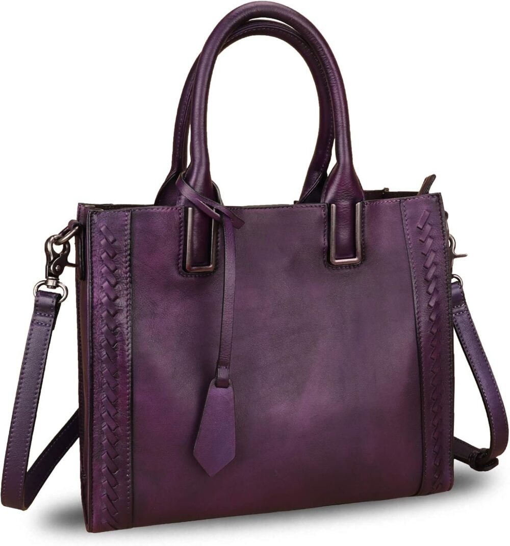 حقيبة ساتشيل جلدية حقيقية للنساء - حقيبة كتف يدوية عتيقة - حقيبة توت مصنوعة من جلد البقر - الصورة 2