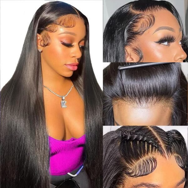 باروكة شعر بشري ITODAY، 30 بوصة، 13x6 رباط أمامي HD، بدون غراء، مشذبة مسبقًا، كثافة 200%، شعر مستقيم، رباط أمامي شفاف