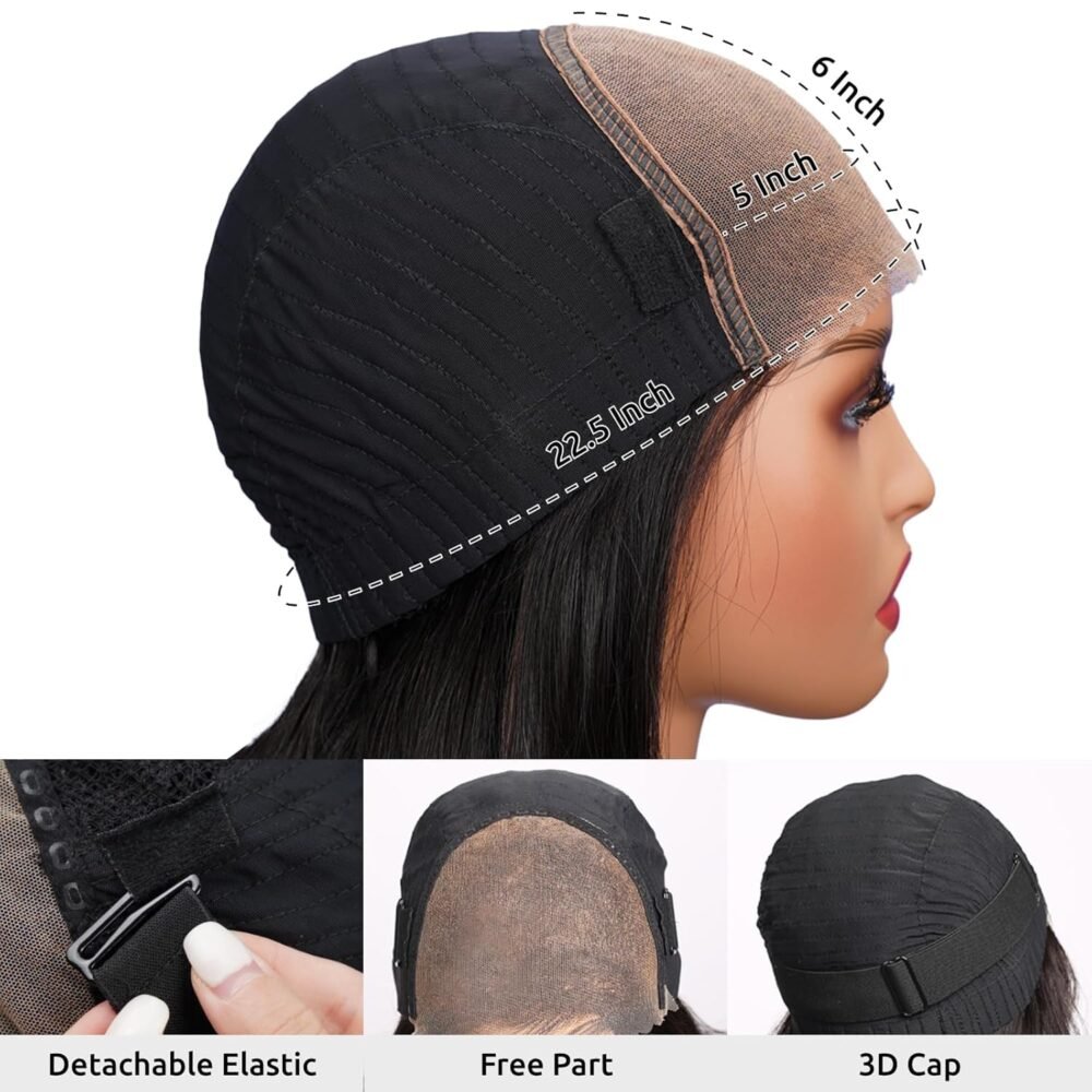 ⁦باروكة 24 بوصة بدون غراء من شعر طبيعي 5x6 دانتيل أمامي مع تسريحة بويفيه جسم⁩ - الصورة ⁦6⁩