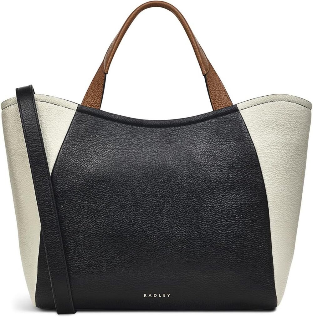 حقيبة RADLEY لندن موسويل لين - حقيبة ساتشل متوسطة مع سحاب علوي بتصميم كولوربلوك - أسود