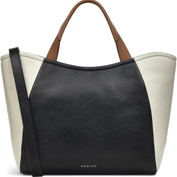 حقيبة RADLEY لندن موسويل لين - حقيبة ساتشل متوسطة مع سحاب علوي بتصميم كولوربلوك - أسود