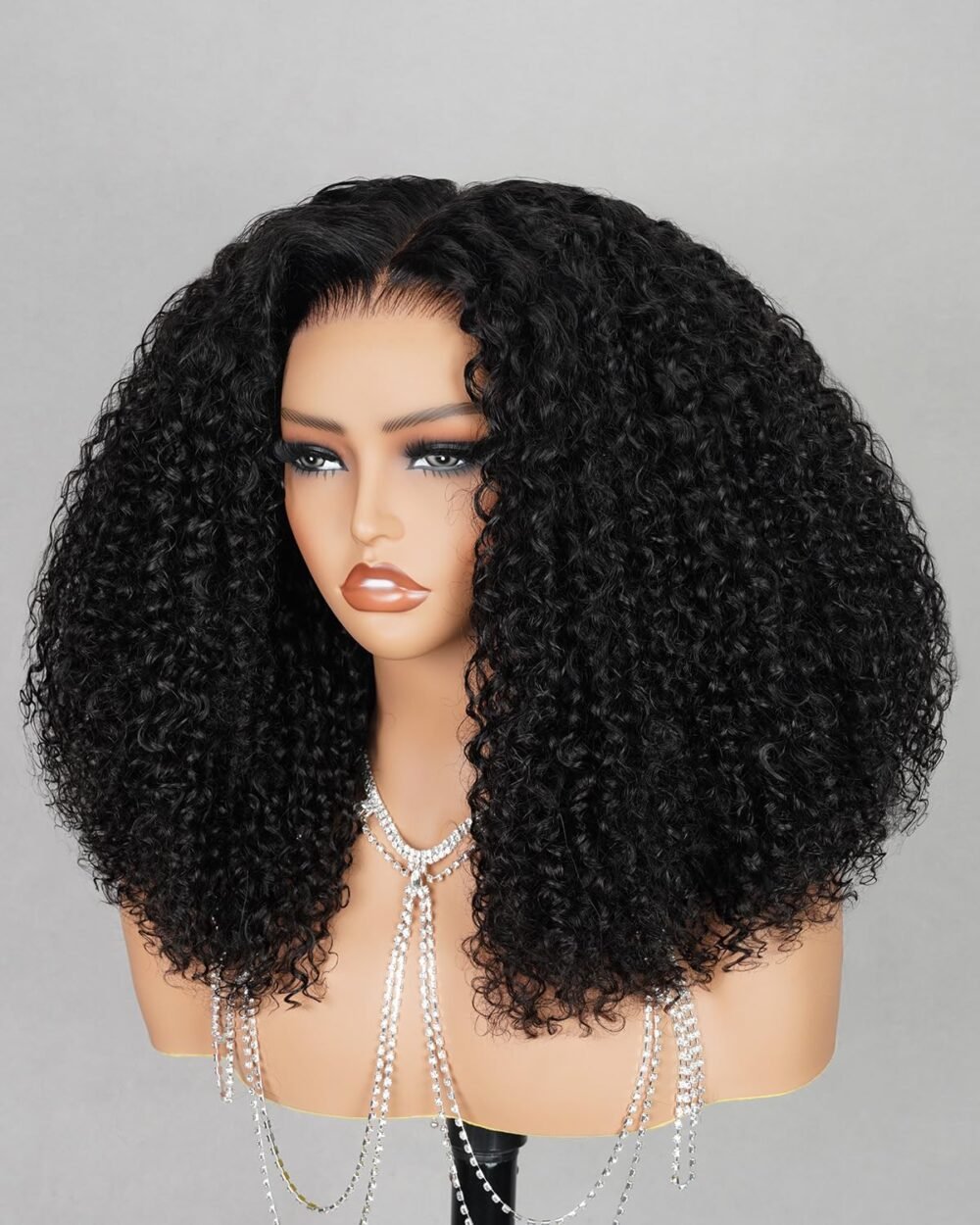 باروكة شعر بشري MEGALOOK كيرلي كثيف 250% كثافة، جاهزة للاستخدام بدون غراء، رباط 6x6، مشذّبة مسبقًا، 18 بوصة