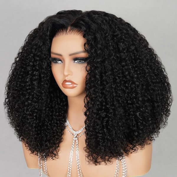 باروكة شعر بشري MEGALOOK كيرلي كثيف 250% كثافة، جاهزة للاستخدام بدون غراء، رباط 6x6، مشذّبة مسبقًا، 18 بوصة