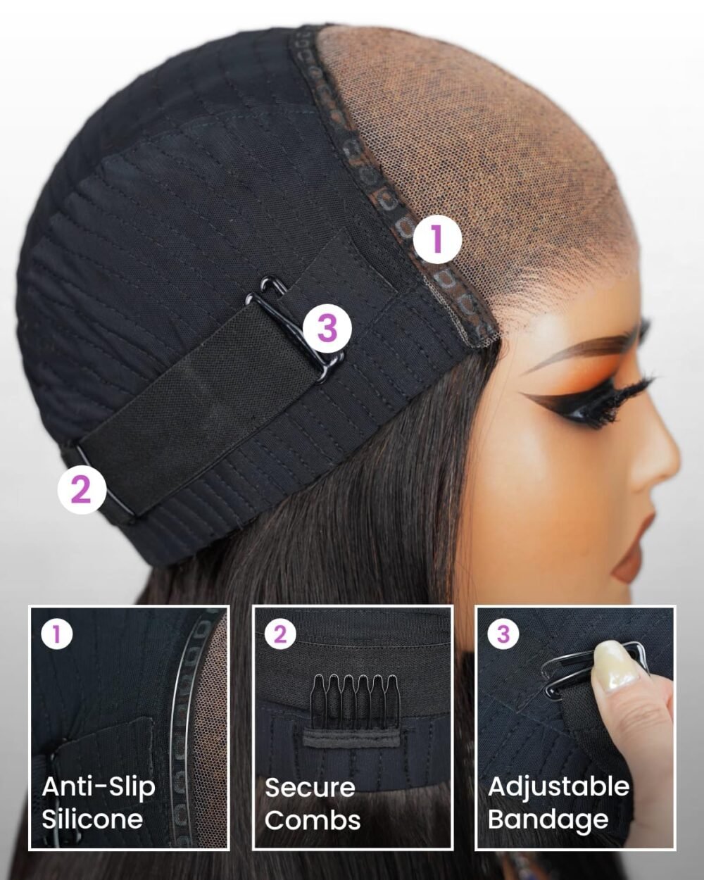 باروكة Arabella 5x6 Wear and Go Glueless شعر بشري 22 بوصة – مع 210% كثافة، شعر بشري حقيقي مع دانتيلا مُبرقعة مسبقًا - الصورة 5