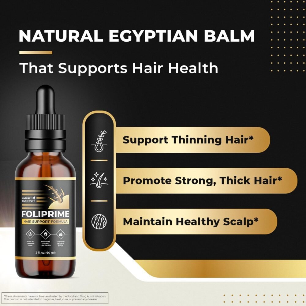 FoliPrime زيت نمو الشعر 100% طبيعي ونقي - يعزز نمو الشعر وفروة الرأس، تركيبة لتطهير بصيلات الشعر من أجل شعر أكثر كثافة وطولًا | يحتوي على البيوتين والكيراتين - 2 أونصة، 3 شهور - الصورة 2