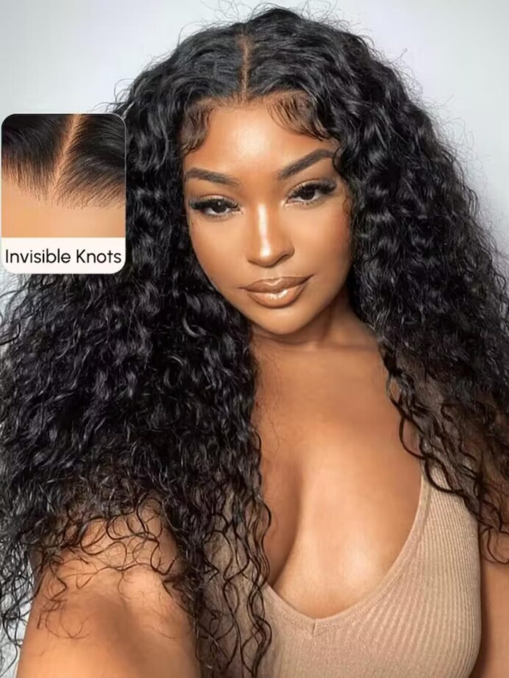 باروكة شعر بشري UNICE "Bye Bye Knots"، 20 بوصة، تموجات مائية، 7x5 غطاء أمامي، بدون غراء - الصورة 2