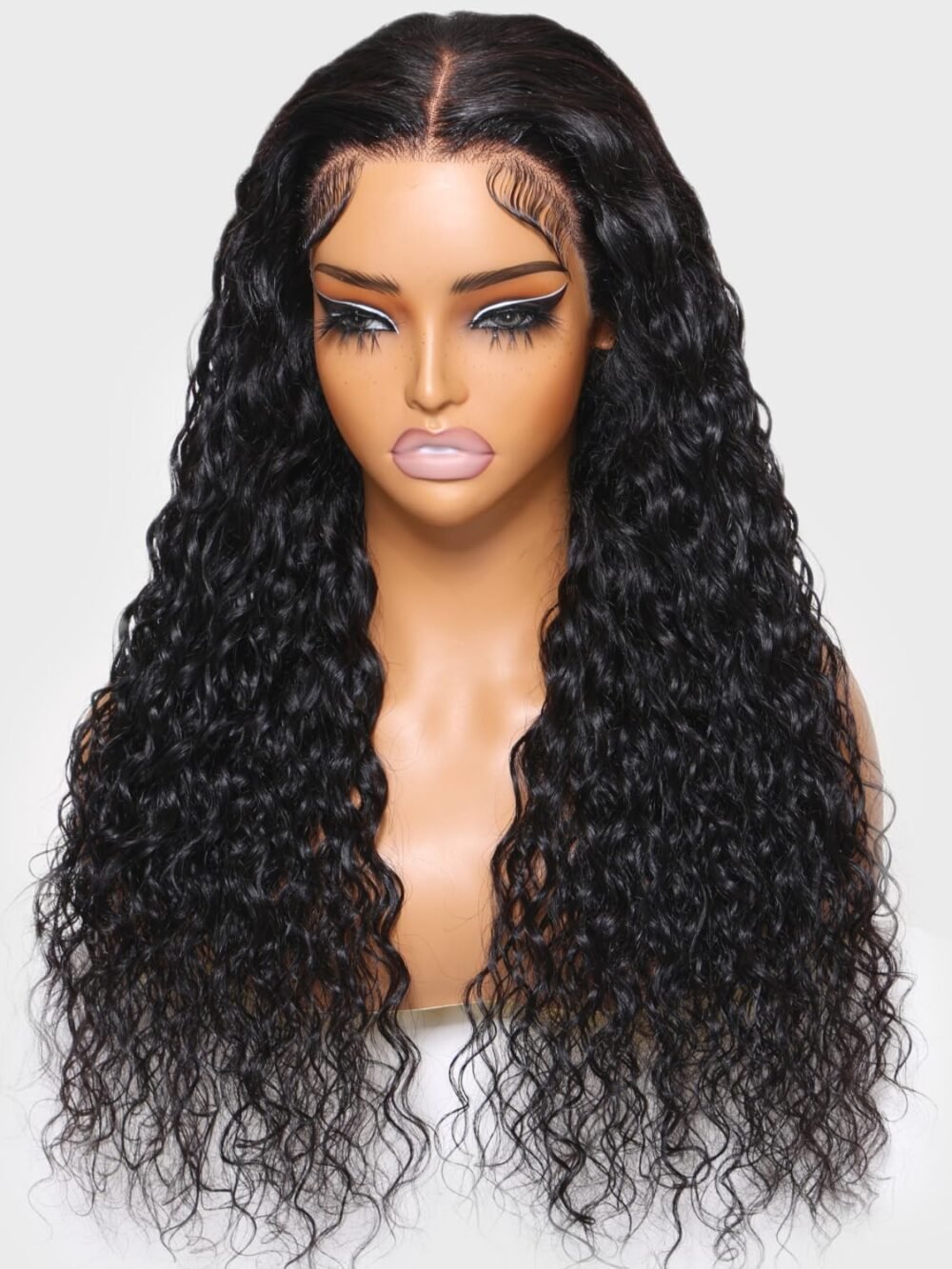 ⁦باروكة UNICE شعر بشري كيرلي بتأثير الأمواج المائية - رباط 7x5، بدون غراء، مشذبة مسبقًا مع شعر صغير، 20 بوصة⁩ - الصورة ⁦5⁩