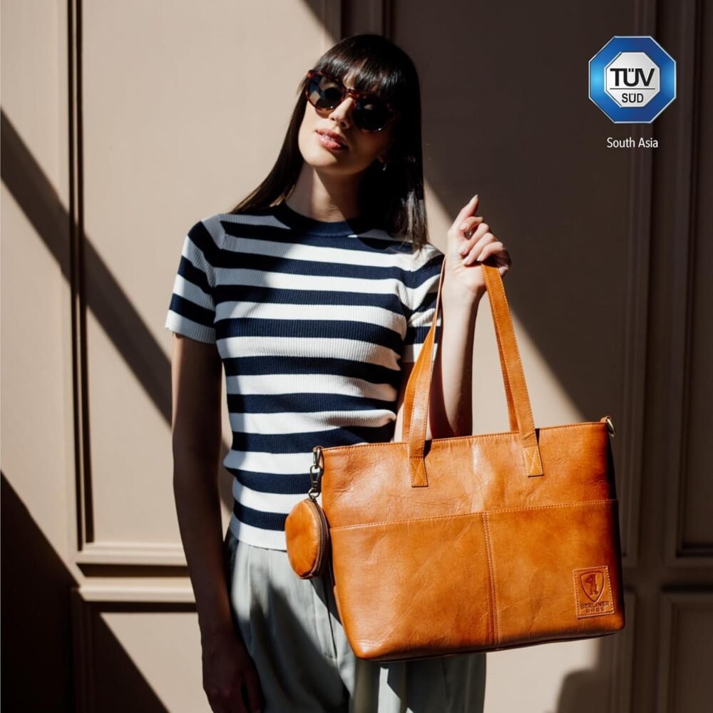 حقيبة يد جلدية فاخرة "برلينر باغز جوليا" - لون بني - الصورة 2