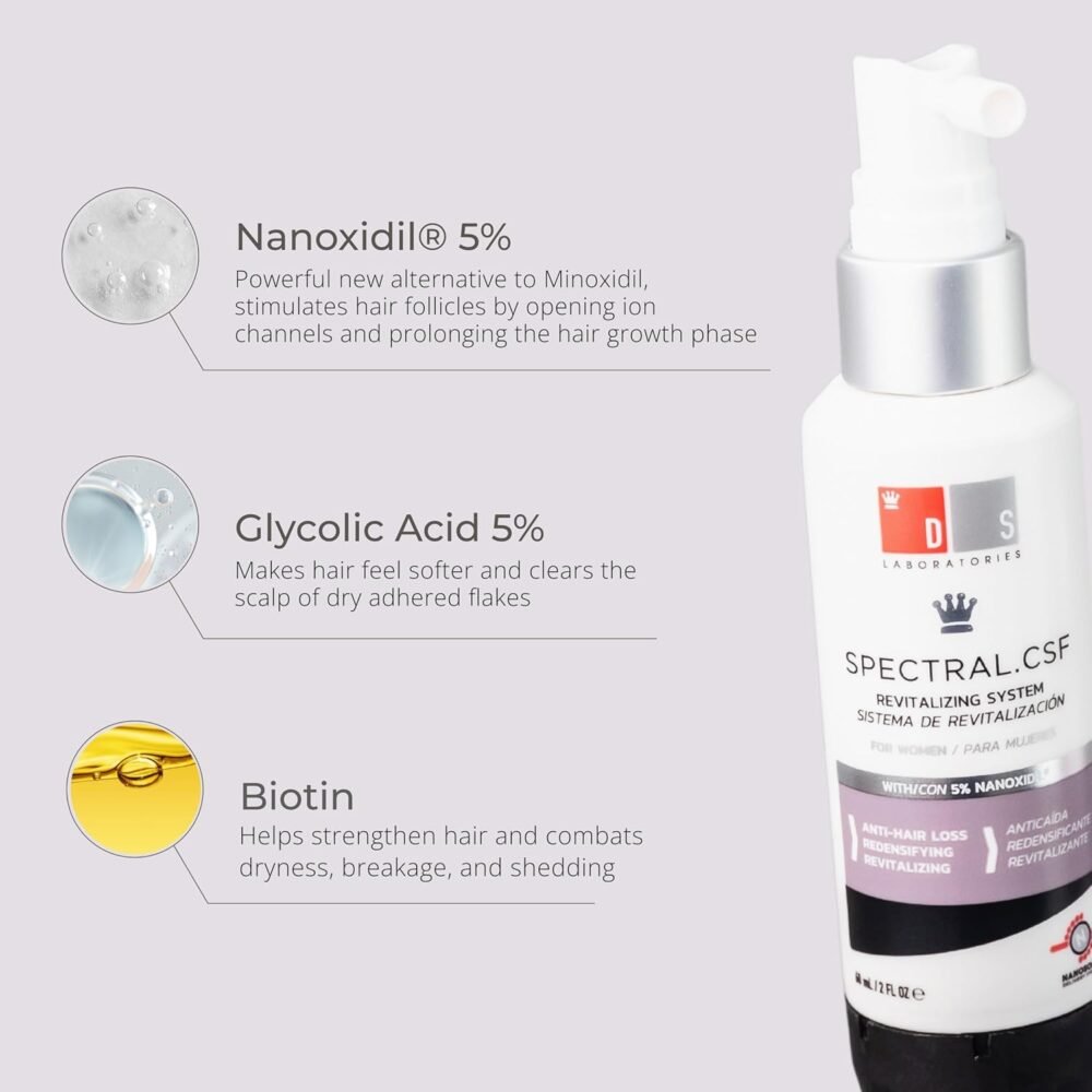 سيروم DS Laboratories Spectral.CSF Biotin لتكثيف الشعر ونموه - علاج لتساقط الشعر وزيادة الكثافة للنساء - الصورة 5