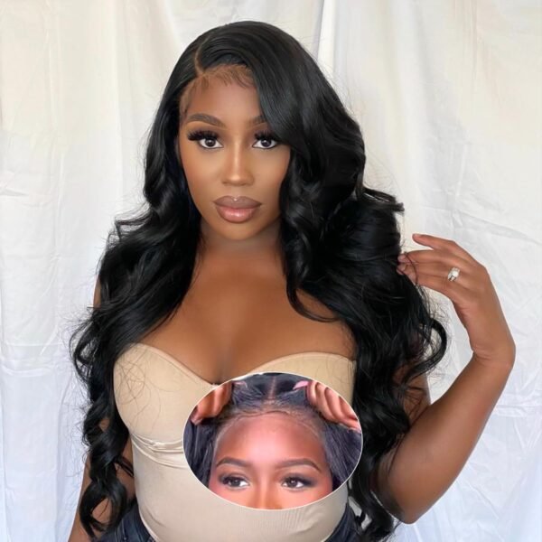 وِيج غلويليس جاهز للاستخدام - 8x5 HD Lace Front شعر طبيعي مع كثافة 180% وأمواج طبيعية - 28 بوصة - مثالي للمبتدئين، لا حاجة للغراء، فقط 30 ثانية للارتداء