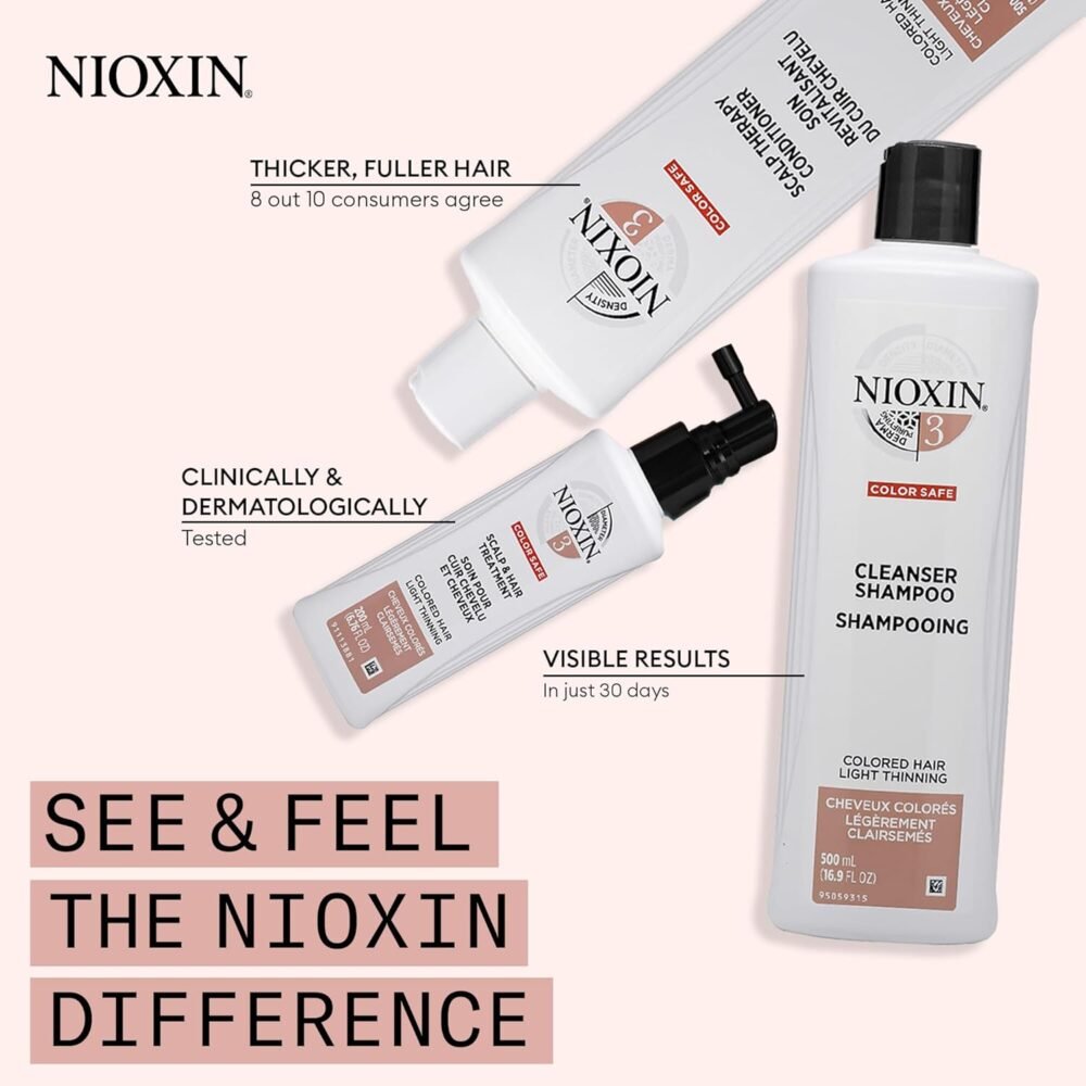 مجموعة Nioxin System Kit 4 - تنظيف، ترطيب وعلاج لفروة الرأس للحصول على شعر أكثر كثافة وقوة (إمداد لمدة 3 أشهر) مع علاج Nioxin Diamax لزيادة كثافة الشعر بشكل فوري - الصورة 5