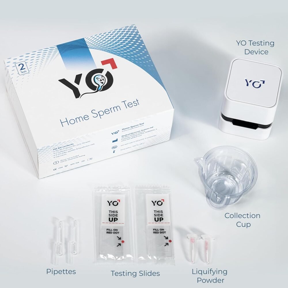 ⁦YO Home Sperm Test | اختبار خصوبة في المنزل للرجال | تحقق من المعايير الرئيسية بدقة 97% | نتائج سريعة باستخدام هاتفك الذكي | يتضمن اختبارين | خاص، مريح، وسهل الاستخدام⁩ - الصورة ⁦2⁩