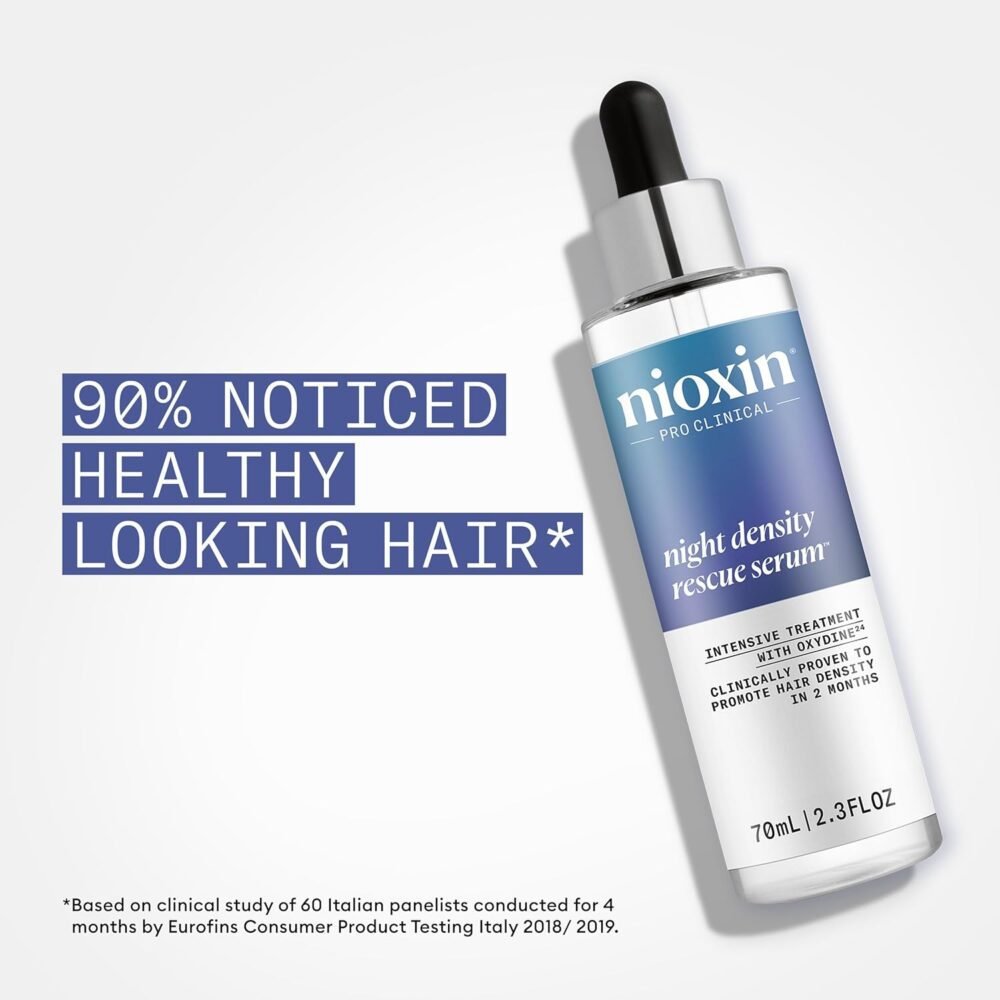 سيروم Nioxin Ultimate Power - علاج مكثف يومي لفروة الرأس مع الكافيين + علاج كثافة الليل، سيروم مضاد للأكسدة للترك على الشعر خلال الليل (حزمة ليل ونهار) - الصورة 3
