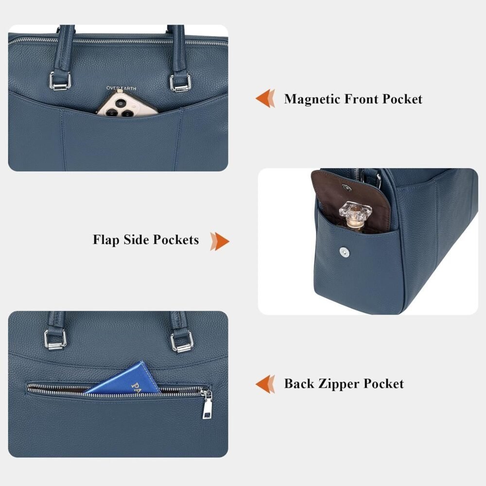 حقيبة "أوفر إيرث" ساتشيل جلد طبيعي للنساء، حقيبة يد علوية للكتف - الصورة 5