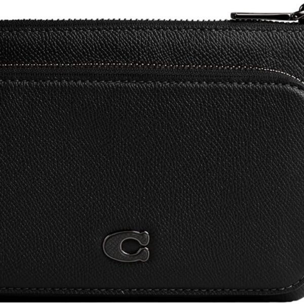 حقيبة "كوتش" حزام كروس جراين جلدية باللون الأسود