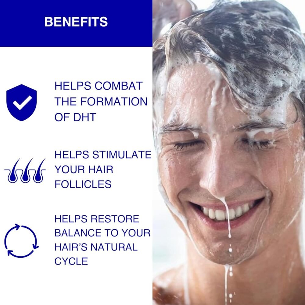 شامبو وبلسم البيوتين - شامبو نمو الشعر ومكافحة تساقط الشعر للرجال والنساء، علاج تجديد الشعر وزيادة الكثافة، يحتوي على زيت الأركان ومكونات مانعة للـ DHT، صيغة طبية، 10 أونصة - الصورة 3