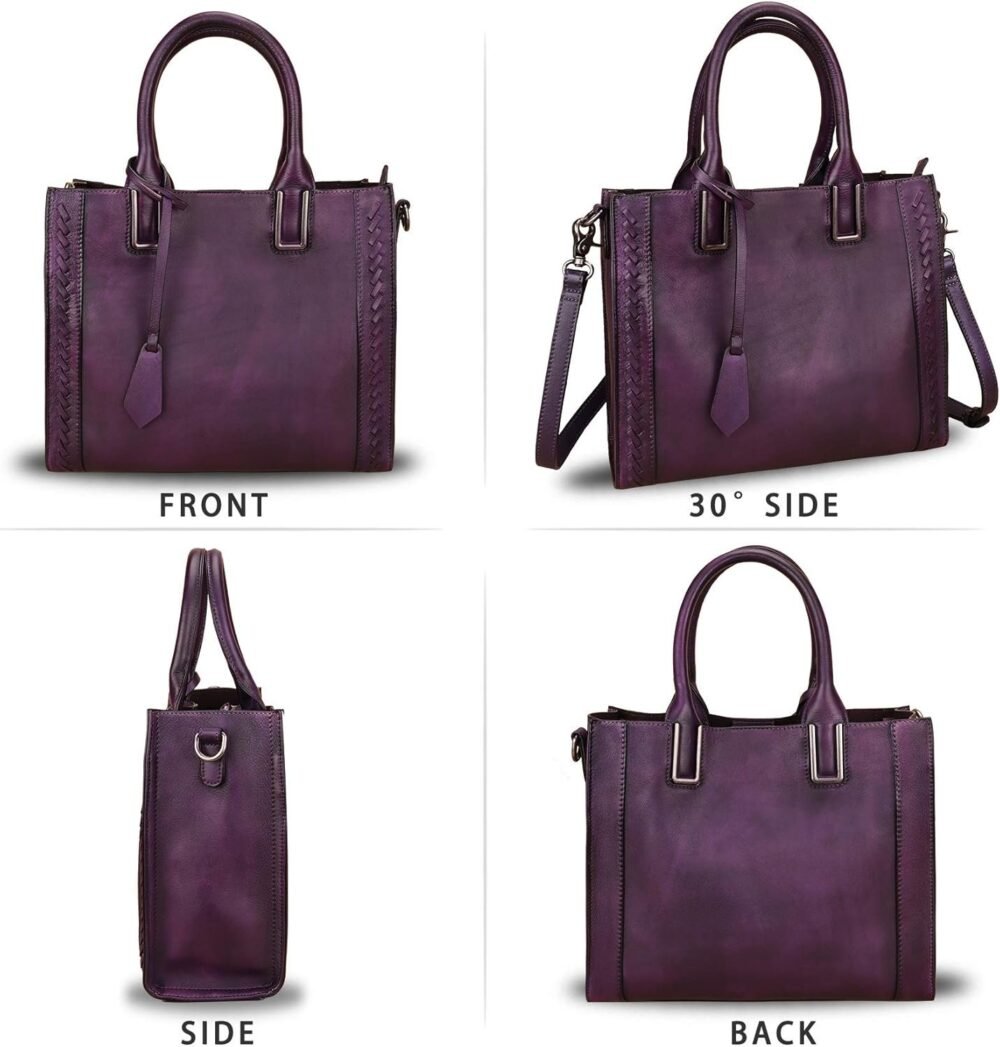 حقيبة ساتشيل جلدية حقيقية للنساء - حقيبة كتف يدوية عتيقة - حقيبة توت مصنوعة من جلد البقر - الصورة 5